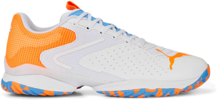 Men’s PUMA Solarattack RCT Padel Shoe Sneakers, White/Ultra Orange/Light Blue 106947_04