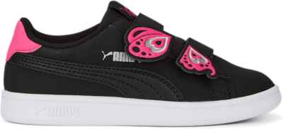 PUMA Smash V2 Butterfly AC Sneakers Kids, Black/Glowing Pink/Silver Black,Glowing Pink,Silver 388461_05