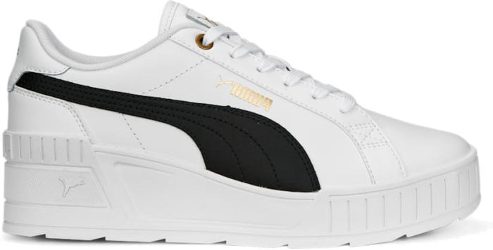 PUMA Karmen Wedge Sneakers Women, White/Black/Gold White,Black,Gold 390985_02