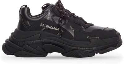 Balenciaga Triple S AllOver Logo Black Grey Leather Free 536737W2FA21081