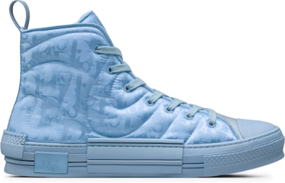 Dior B23 High Top ERL Blue Dior Oblique Mirage Quilted Technical Fabric with Swirl Motif 3SH134ZSW_H565
