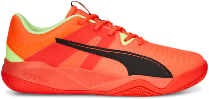 Men’s PUMA Eliminate Pro II Indoor Sports Shoe Sneakers, Red Blast/Fast Yellow/Black 106880_03