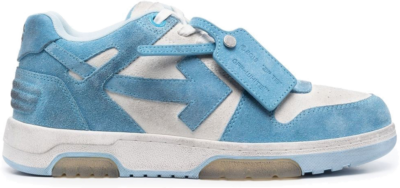 OFF-WHITE OOO Low Out Of Office Vintage Suede White Light Blue OMIA189S23LEA0110140