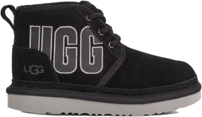 UGG Neumel Graphic Boot Black Grey Suede (Kids) 1130787K-BGSD