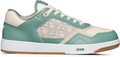Dior B27 Low Turquoise and Cream Smooth Calfskin and Cream Dior Oblique Jacquard Canvas 3SN272ZIR_H066