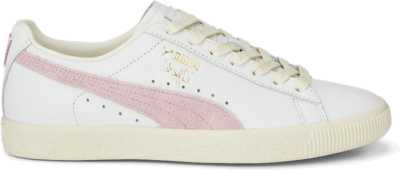 Women’s PUMA Clyde Base Sneakers, White/Pearl Pink/Gold White,Pearl Pink,Gold 390091_05