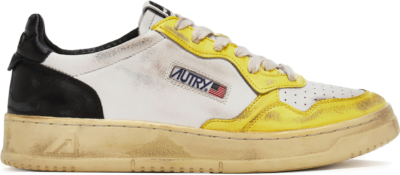 Autry Medalist Leather Low Super Vintage White Yellow Black (W) AVLW-SV19