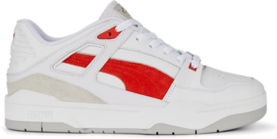 Women’s PUMA Slipstream Suede FS Sneakers, White/Red/Cool Light Grey 388634_08