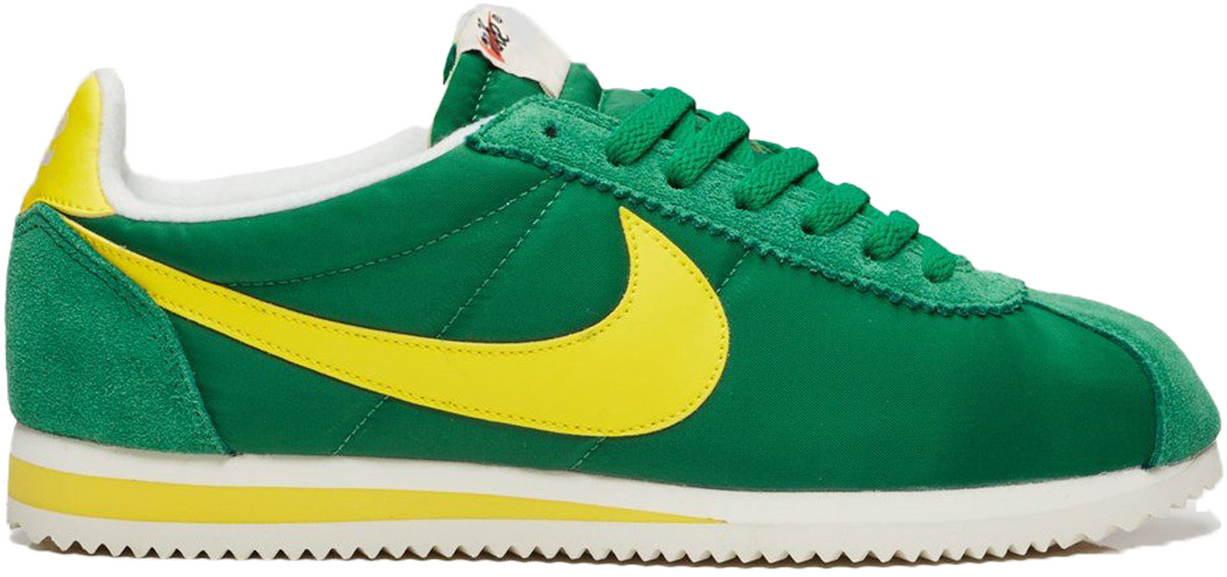 nike cortez yellow and green