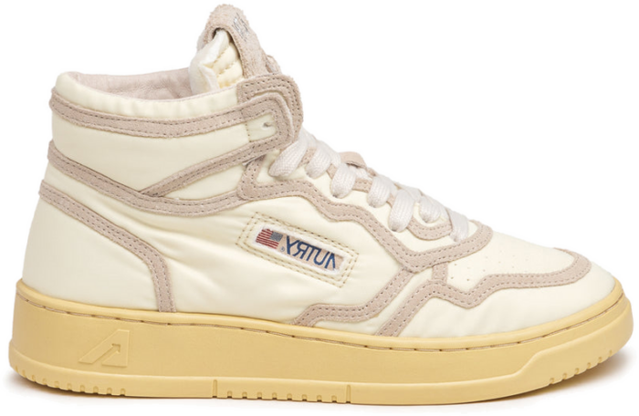 Autry Medalist Mid W *Nylon / Suede* Ivory AUMWNS01