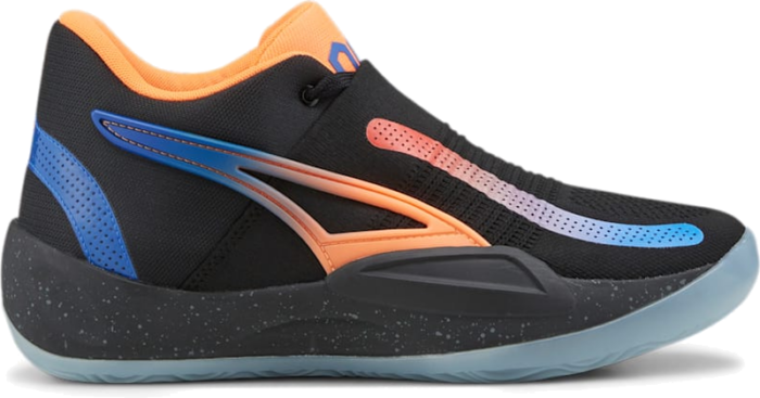 Men’s PUMA Rise Nitro Rj Basketball Shoe Sneakers, Black/Ultra Orange/Strong Blue Black,Ultra Orange,Strong Blue 377388_02 beschikbaar in jouw maat