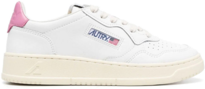 Autry Medalist Leather Low White Mauve Tab (Women’s) AULW-LL55