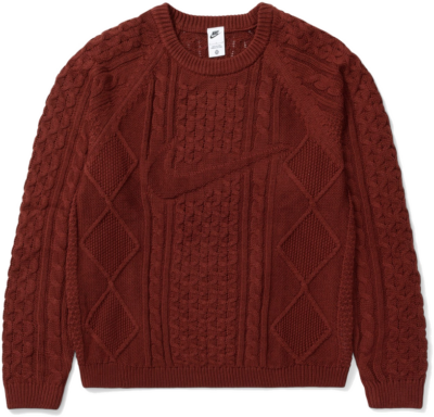 Nike Life Cable Knit Sweater Brown DQ5176-217