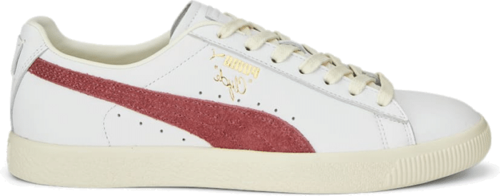 PUMA Clyde Base Sneakers, White/Wood Violet/Gold White,Wood Violet,Gold 390091_03