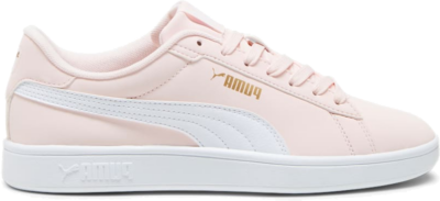 Women’s PUMA Smash 3.0 Buck Sneakers, Frosty Pink/White/Gold 392336_05