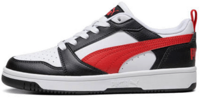 PUMA Rebound V6 Lo Youth Sneakers, White/For All Time Red/Black White,For All Time Red,Black 393833_04