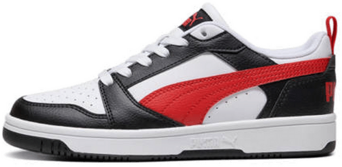 PUMA Rebound V6 Lo Youth Sneakers, White/For All Time Red/Black White,For All Time Red,Black 393833_04