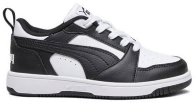 PUMA Rebound V6 Lo Kids’ Sneakers, White/Black White,Black 393834_01