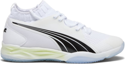 Women’s PUMA Eliminate Nitro Sqd Handball Shoe Sneakers, White/Black/Concrete Grey 107294_03
