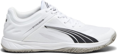 Women’s PUMA Accelerate Turbo Indoor Sports Shoe Sneakers, White/Black/Concrete Grey 107340_02