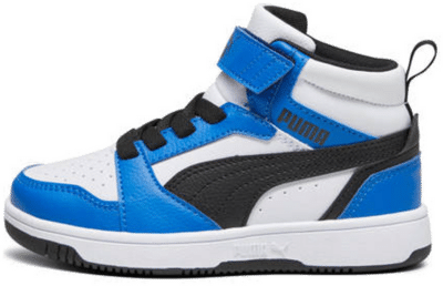 PUMA Rebound V6 Mid Sneakers Kids, White/Black/Racing Blue 393832_06