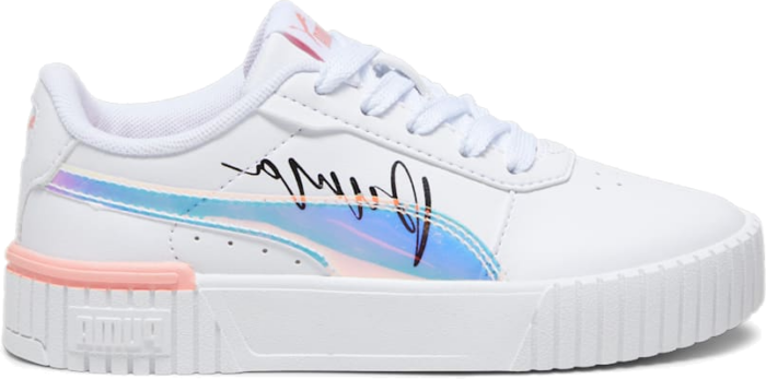 PUMA Carina 2.0 Crystal Wing Kids’ Sneakers, White/Peach Smoothie/Black White,Peach Smoothie,Black 392655_01