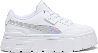 PUMA Mayze Stack Iridescent Youth Sneakers, White/Silver White,Silver 392868_01