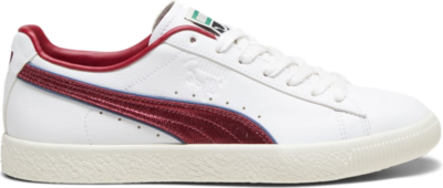 Women’s PUMA Clyde Varsity Sneakers, White/Regal Red White,Regal Red 394684_01