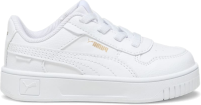 Women’s PUMA Carina Street Toddlers’ Sneakers, White/Gold White,Gold 393848_01