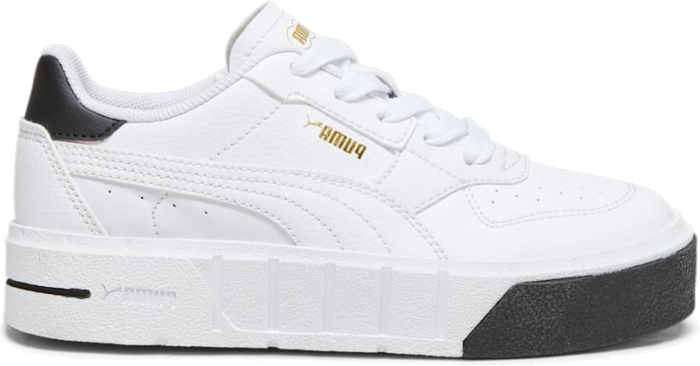 PUMA Cali Court Kids’ Leather Sneakers, White/Black White,Black 394385_01