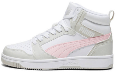 PUMA Rebound V6 Mid Sneakers Youth, White/Frosty Pink/Sedate Grey White,Frosty Pink,Sedate Gray 393831_04
