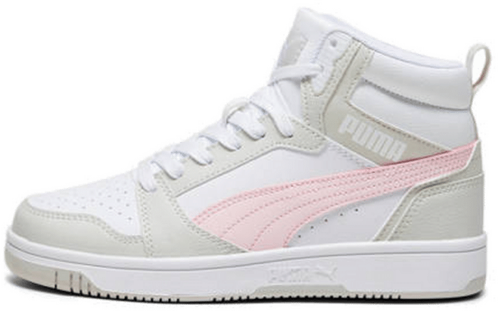 PUMA Rebound V6 Mid Sneakers Youth, White/Frosty Pink/Sedate Grey White,Frosty Pink,Sedate Gray 393831_04