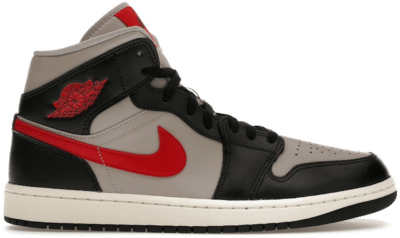 Nike Air Jordan 1 Mid Black College Grey Gym Red (W) BQ6472-060