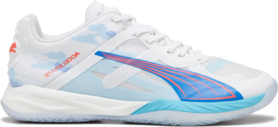 Men’s PUMA Accelerate Nitro Sqd Abalo Indoor Sports Shoe Sneakers, White/Racing Blue/Bright Aqua 107591_01