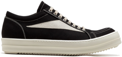 Vintage Lage Zwarte en Witte Sneakers Rick Owens ; Black ; Heren Black