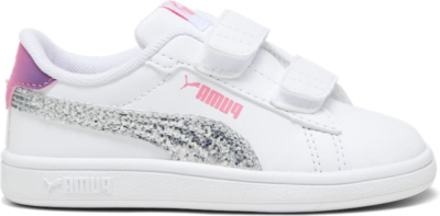 PUMA Smash 3.0 Star Glo Toddlers’ Sneakers, White/Silver/Strawberry Burst White,Silver,Strawberry Burst 392586_01