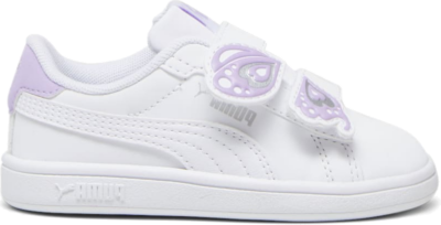 Women’s PUMA Smash 3.0 Butterfly Toddlers’ Sneakers, White/Vivid Violet/Silver White,Vivid Violet,Silver 394804_02