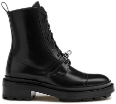 Hermes Funk Ankle Boot Noir Calfskin Leather H222070Z 02350