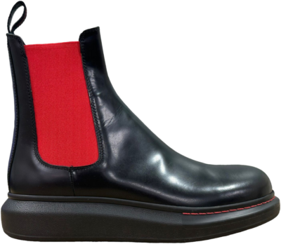 Alexander McQueen Hybrid Chelsea Boot Black Red 665014WHX5T1324