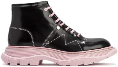 Alexander McQueen Tread Lace-Up Boot Black Pink (Women’s) 595469WHZ811488