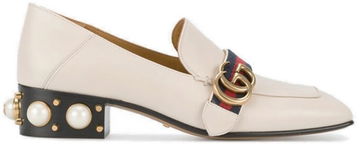 Gucci Leather Mid-Heel Loafer White (Women’s) 423559 DKHC0 9061
