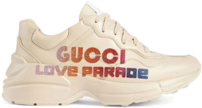 Gucci Rhyton Glitter-Logo Chunky Sneaker Love Parade Off-White (Women’s) 703809DRW009522