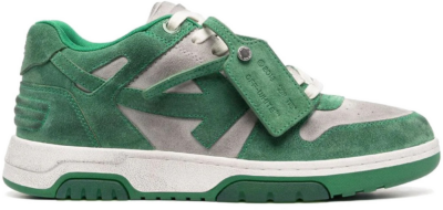 OFF-WHITE Out Of Office Low-Top Sneaker Green Grey OMIA189S23LEA0110155