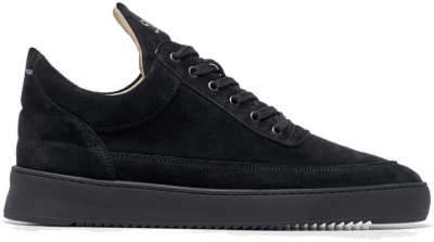 Low Top Suede All Black Filling Pieces ; Black ; Heren Black