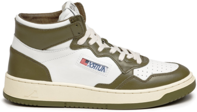 Autry Medalist Mid *Bicolor* White / Military Olive AUMMWB33