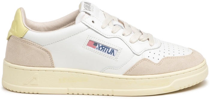 Autry Medalist *Leather / Suede* White / Lemongrass AULMLS57