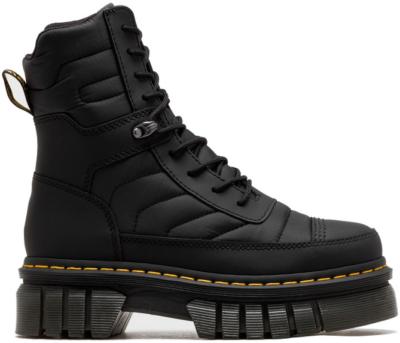 Dr.Martens Audrick 8i Boot Black Rubberised Leather+Warm Quilted women Boots Black 31212001