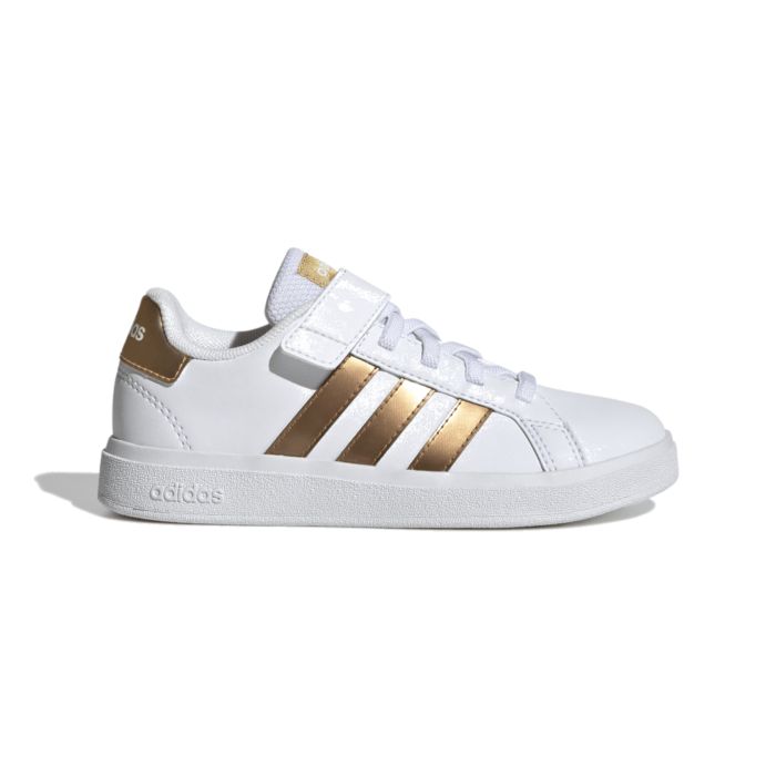adidas Grand Court Sustainable Lifestyle Court Elastic Lace and Top Strap Shoes Cloud White GY2577