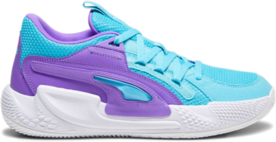 Men’s PUMA Court Rider Chaos Team Basketball Shoe Sneakers, Purple Glimmer/Bright Aqua/White Purple Glimmer,Bright Aqua,White 379013_06