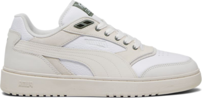 Men’s PUMA Doublecourt Mix Sneakers, White/Warm White 393285_01